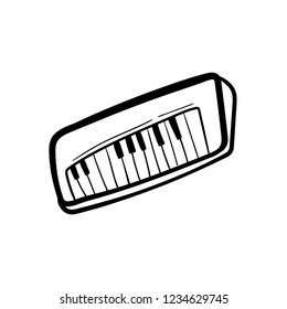 piano doodle icon vector