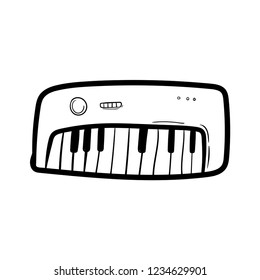 piano doodle icon vector