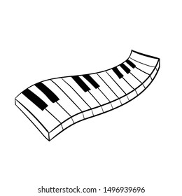 Piano Doodle Icon Vector Hand Drawing