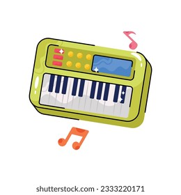 Sticker relleno del contorno del vector del doodle de piano. archivo EPS 10