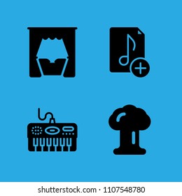 piano, explosion, bed and music file icons vector in sample icon set for web and graphic design