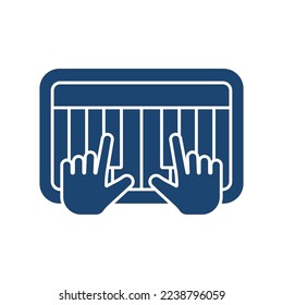 Piano filled universal icon ui ux element sign.