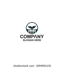 plantilla de icono del logotipo del pez piano