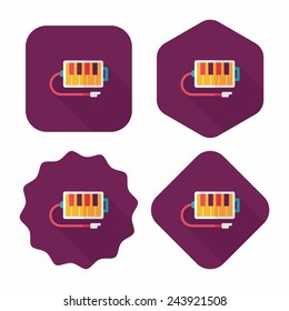 piano flat icon with long shadow