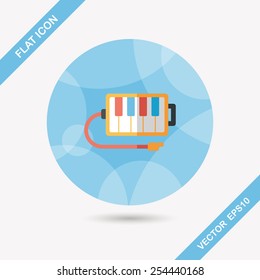 piano flat icon with long shadow