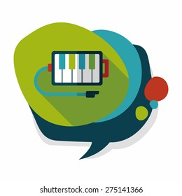 piano flat icon with long shadow