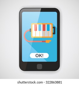 piano flat icon with long shadow