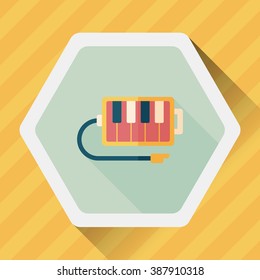piano flat icon with long shadow