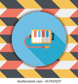 piano flat icon with long shadow