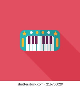 piano flat icon with long shadow,eps10