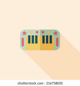 piano flat icon with long shadow,eps10
