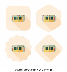 piano flat icon with long shadow,eps10