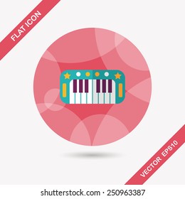 piano flat icon with long shadow,eps10