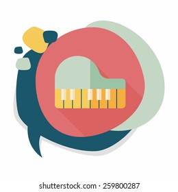 piano flat icon with long shadow,eps10