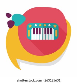piano flat icon with long shadow,eps10