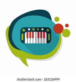 piano flat icon with long shadow,eps10