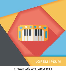 piano flat icon with long shadow,eps10