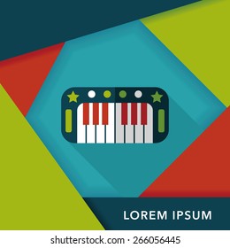 piano flat icon with long shadow,eps10