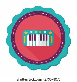 piano flat icon with long shadow,eps10