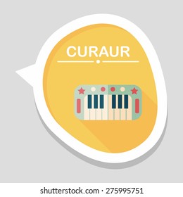 piano flat icon with long shadow,eps10