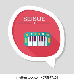 piano flat icon with long shadow,eps10