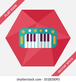 piano flat icon with long shadow,eps10