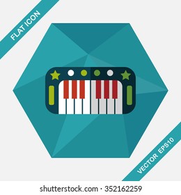 piano flat icon with long shadow,eps10