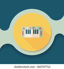 piano flat icon with long shadow,eps10