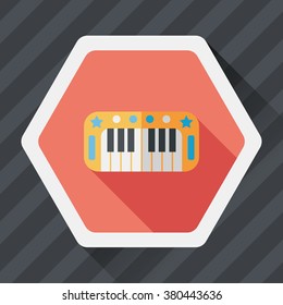 piano flat icon with long shadow,eps10