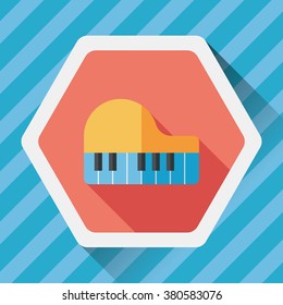 piano flat icon with long shadow,eps10