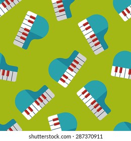 piano flat icon,eps10 seamless pattern background