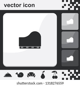 Piano flat set of buttons vector icon. Music instrument illustration.