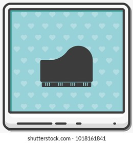 Piano flat vector icon. Music instrument illustration.