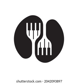 Vorlage für das Piano-Gabellogo, Vektorsymbol