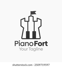 Piano Fort Plantilla de diseño de logotipo. Bueno para empresas, agencias, comunidad y Organización