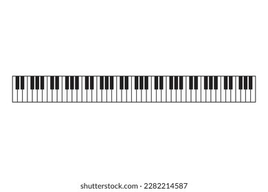 Ilustraciones vectoriales de teclados completos de piano.