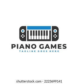 piano game illustration logo design