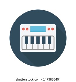 piano glyph flat vector icon