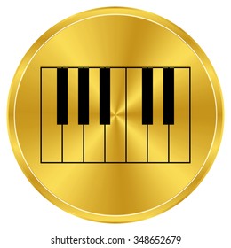 piano - gold vector icon