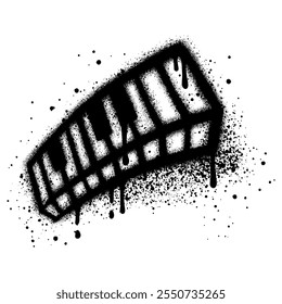 Piano graffiti sprayed in black over white. 