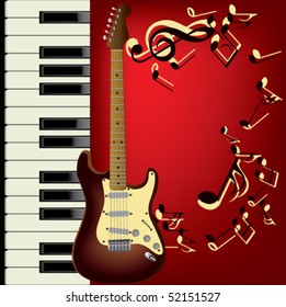 Piano and guitar. Music background.