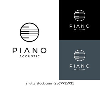 Piano Guitar String Acoustic Classical Music Orchestra Musical Vector Logo Design Illustration