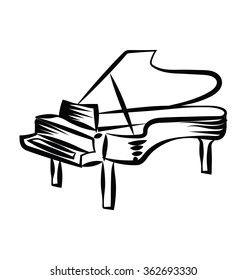 Piano Hand Drawn Vector Icon