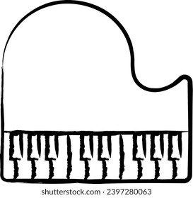 Piano hand drawn vector illustration