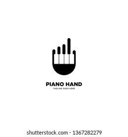 Piano Hand logo template, vector illustration icon element - Vector