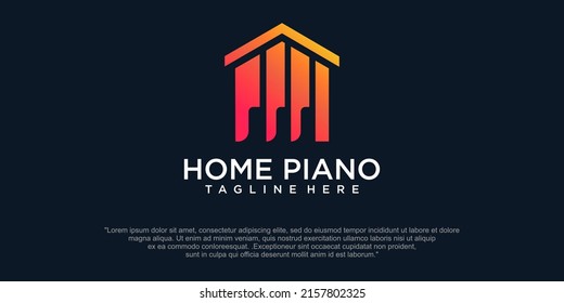 piano house logo inspiration.modern design.vector illustration concept
