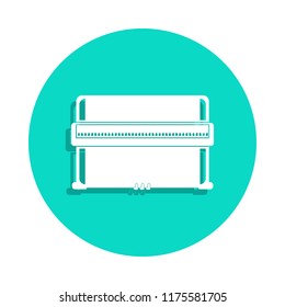 piano icon in badge style. One of Music Instruments collection icon can be used for UI, UX