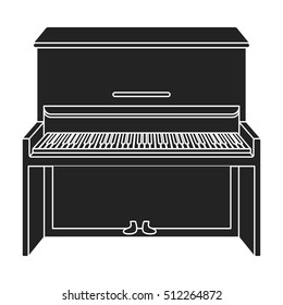 Piano icon in black style isolated on white background. Musical instruments symbol stock vector illustration