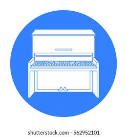 Piano icon in black style isolated on white background. Musical instruments symbol stock vector illustration