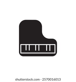 Piano icon black and white vector outline sign
